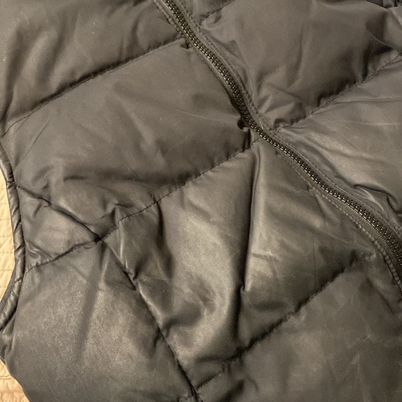 GAP black down puffer vest long belted double zippers S pockets - Picture 5 of 6